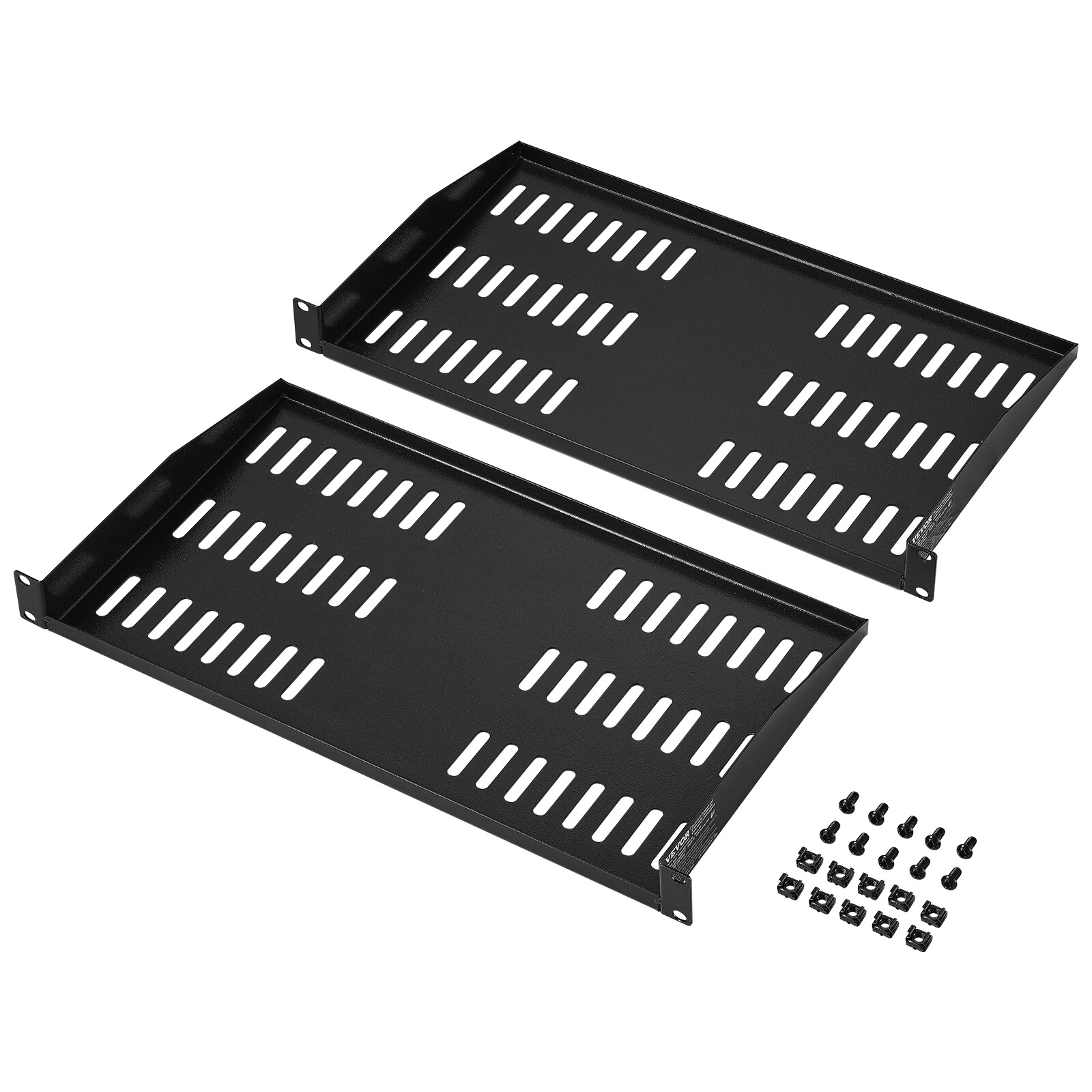 VEVOR 2PCS 1U Server Rack Shelf 10"/254 mm Depth Vented Rack Mount Shelf Tray