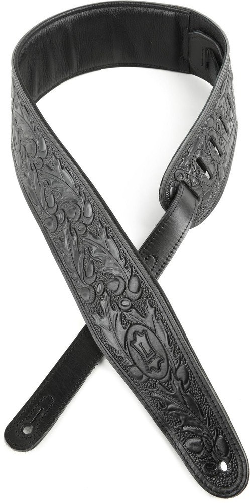 Levy's PM44T01 Leather Guitar Strap - Black