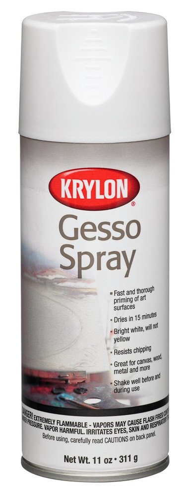 Gesso Spray Paint Primer, 11 oz, Bright White