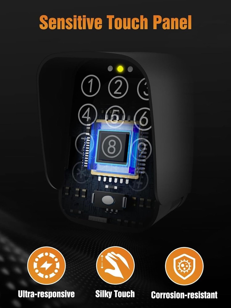 Touch Panel Wireless Gate Keypad with Adjustable Backlight & Security Features