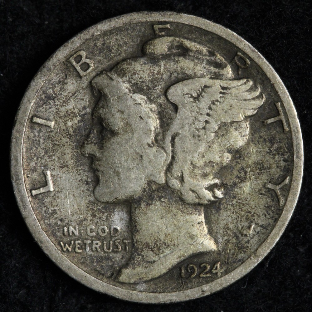 1924-D Mercury Silver Dime FINE/VF E213 OAIX