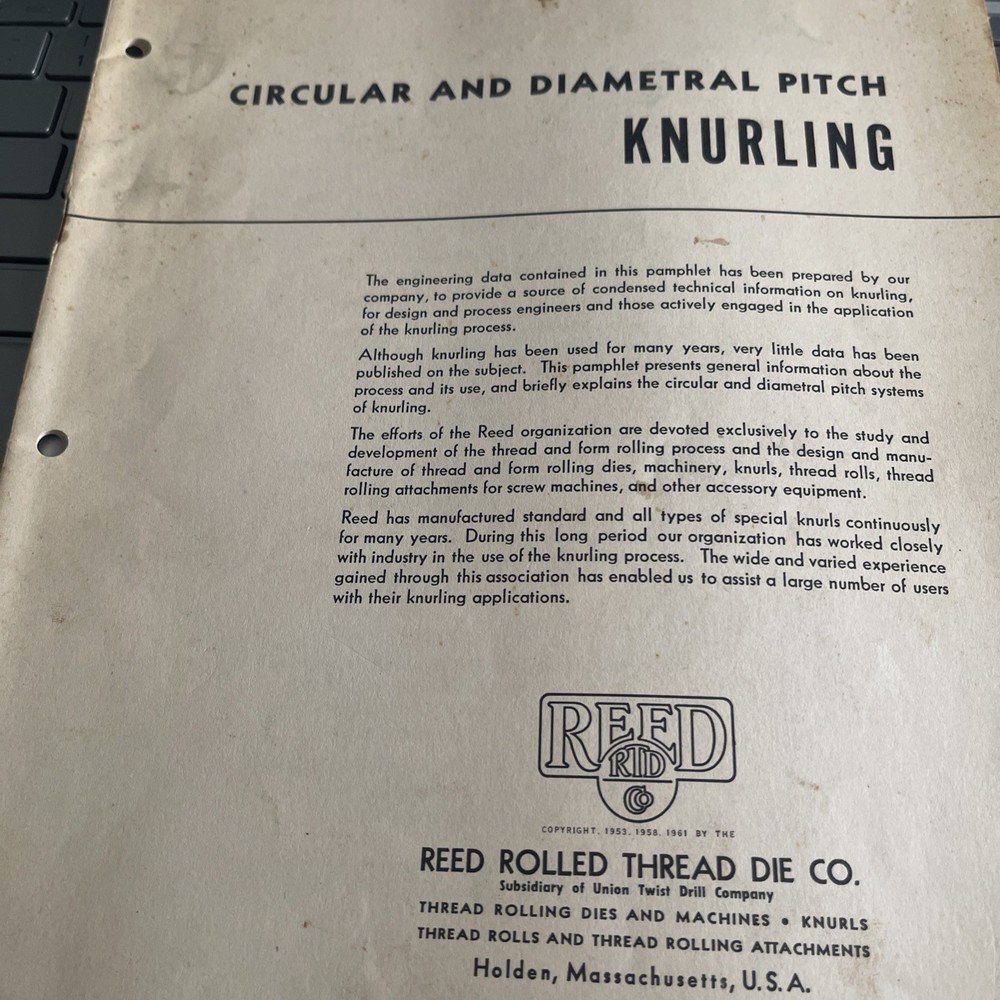 REED Circular and Diametrical Pitch Knurling- 3rd edition