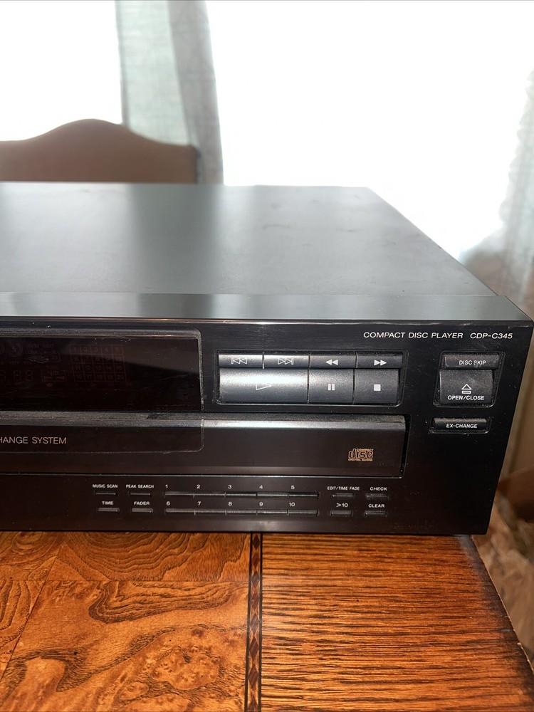 Sony Compact Disc Player CDP-C345 5 DISC CD Changer Tested Working WITH REMOTE