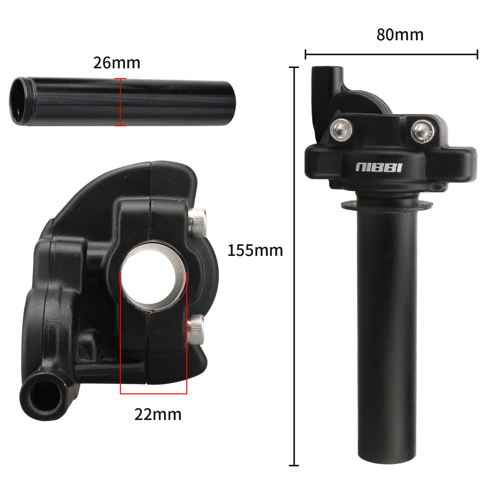 NIBBI Twist Throttle Grip Assembly w/ Cable 7/8" Motorcycle Handlebar Grips 22mm