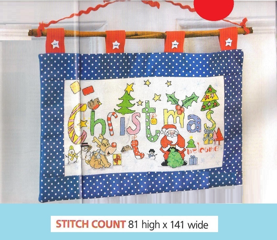 WELCOME CHRISTMAS BANNER  -  CROSS STITCH  PATTERN   EQ - ESW