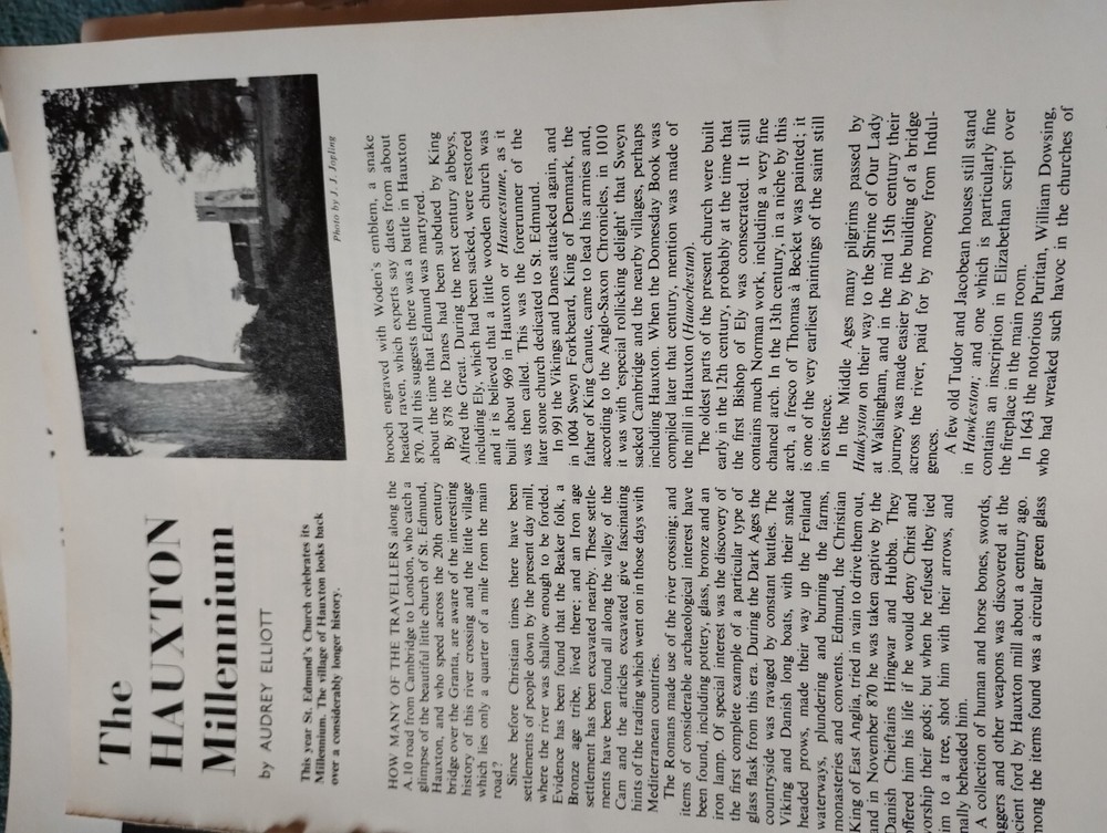 Kvc76 Ephemera 1969 Article The Hauxton Millennium