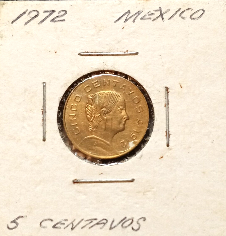 1972 Mexico 5 Centavos Bronze (Faces-Right) RARE