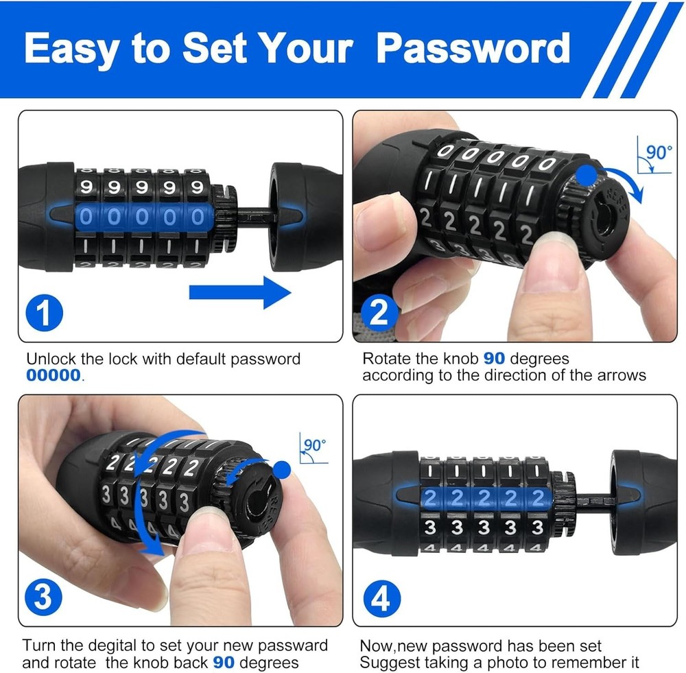 Versatile 3.2ft Heavy Duty Resettable Combination Chain Lock - Ultimate Security