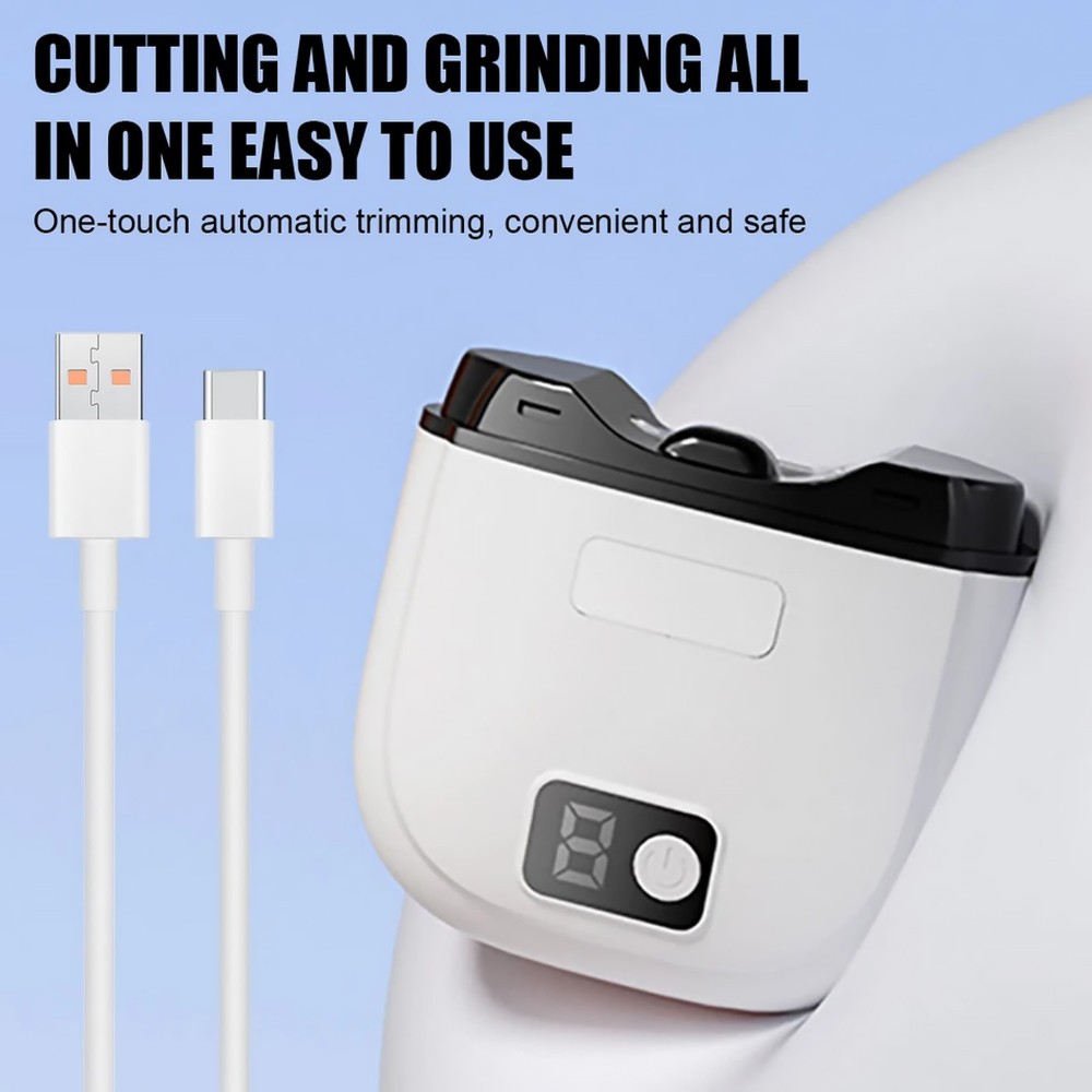 Electric Automatic Nail Clipper Grinder with 3 Speed Settings & Digital Display