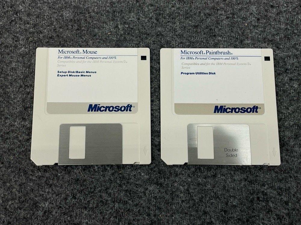 Vintage Microsoft Mouse Software Floppy Disks for DOS & OS/2 Systems