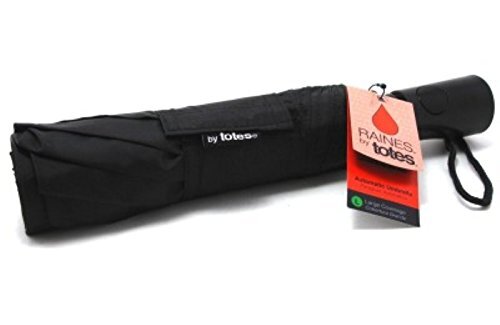 Raines Umbrella Auto Open 11 Inch Large (Black) (3 Pack)