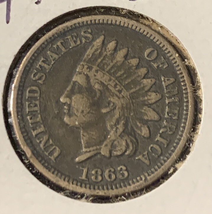 1863 Fine-VF Indian Head Cent