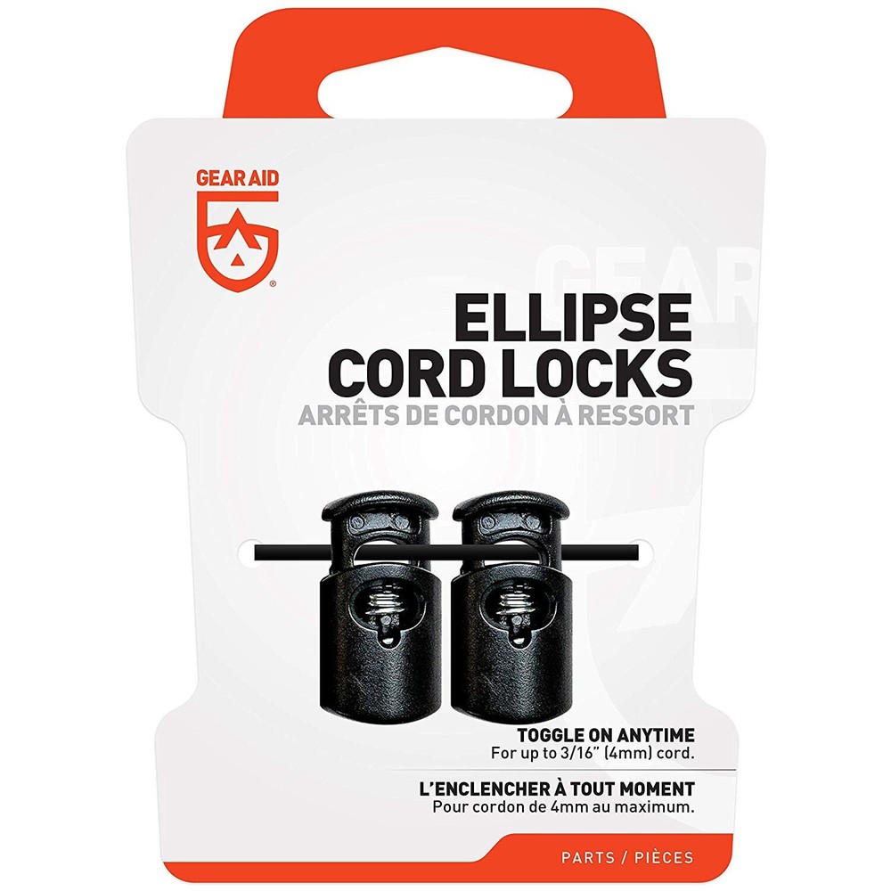 GEAR AID Ellipse Cord Locks, Black, Orange