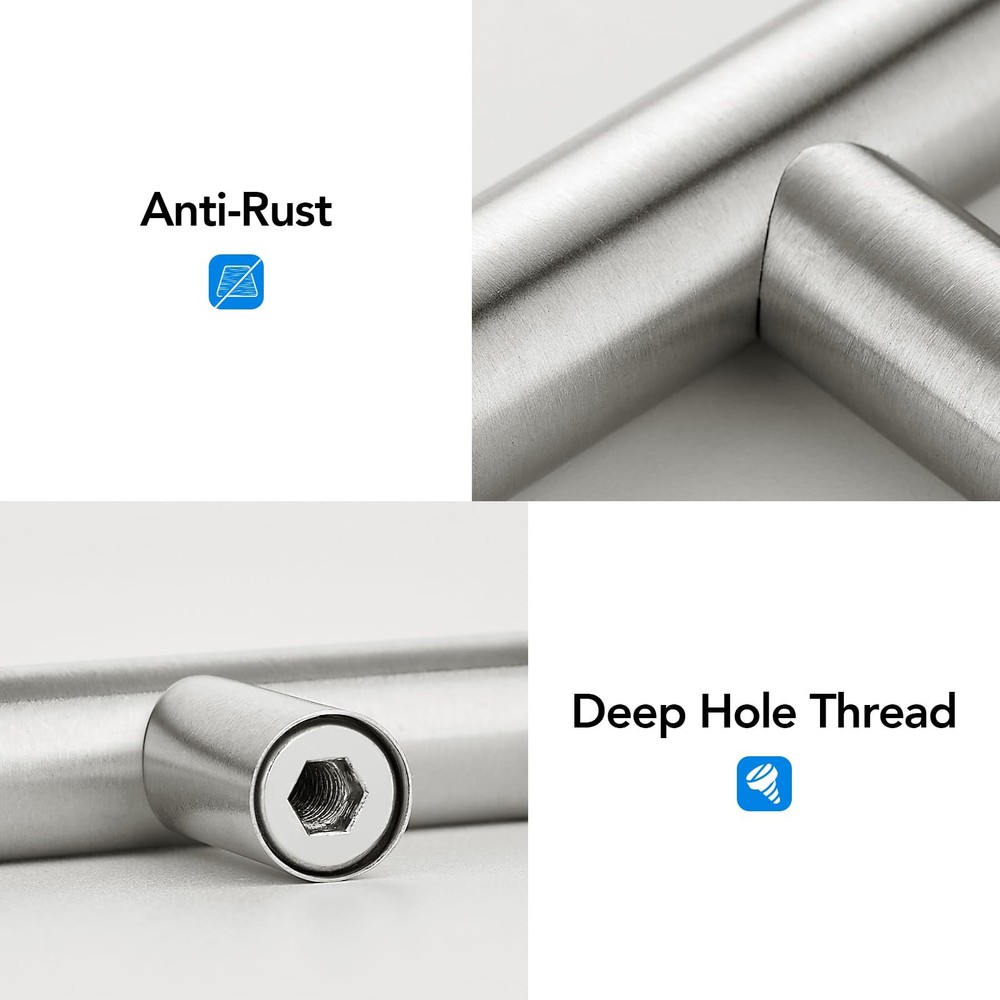 10 Pack Brushed Nickel Cabinet Knobs 2 Inch - Silver Drawer Knobs Single Hole