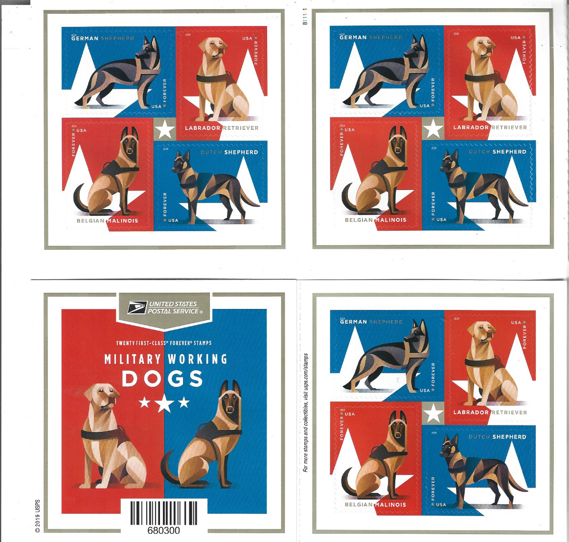 USPS sheet OF FOREVER STAMPS  (RETIRED DESIGNS)