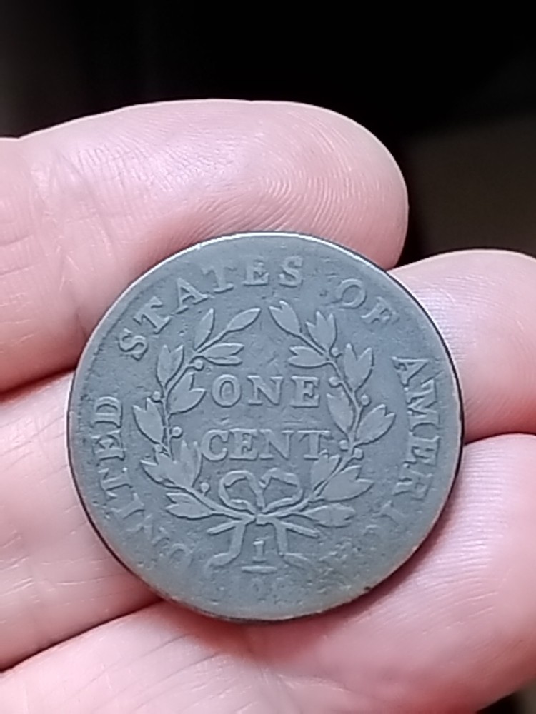 1800 large cent S-197 "Q" Variety