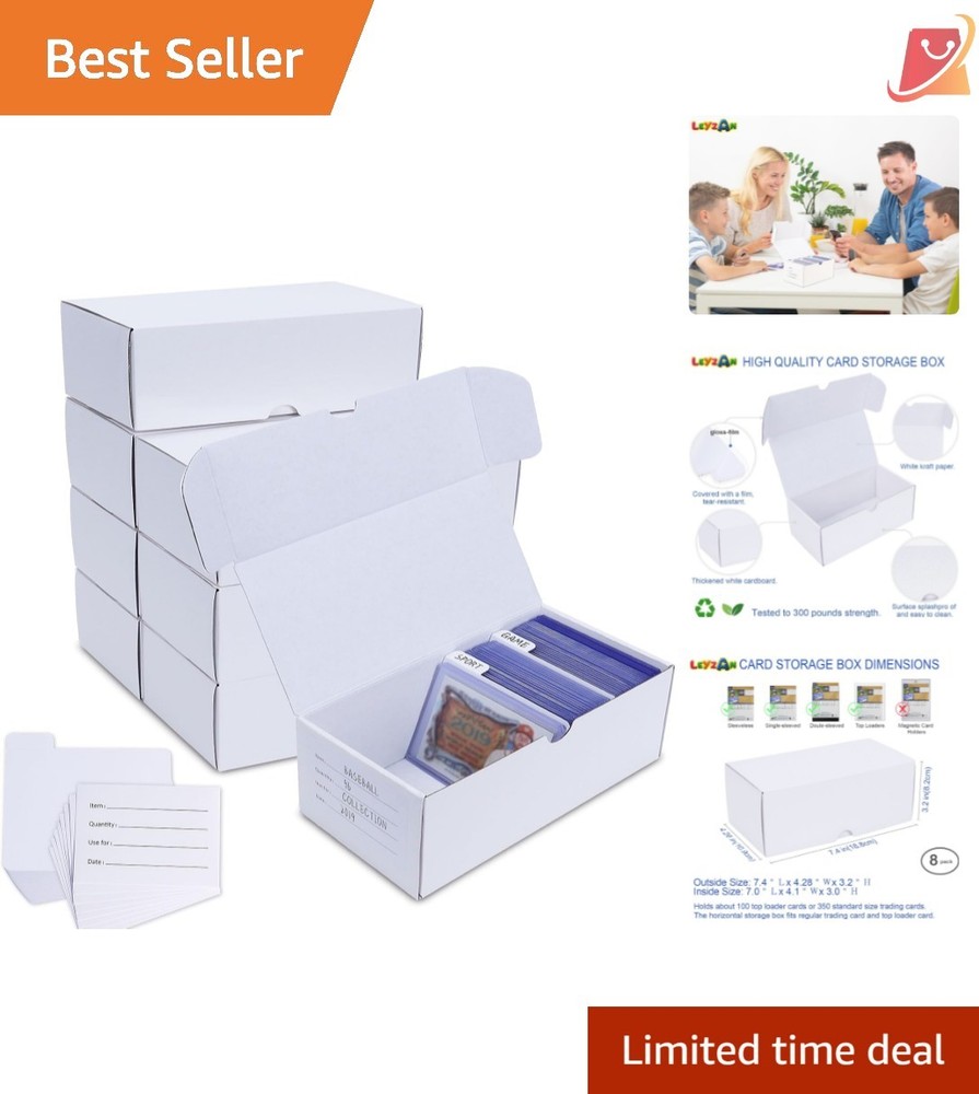 Toploader Storage Box 8-Pack Card Organizer Durable Corrugated Cardboard