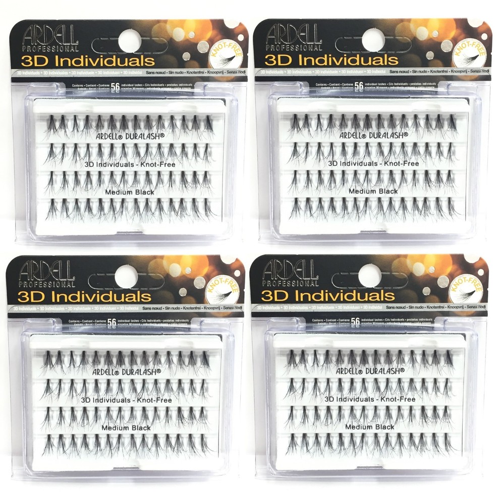 (4 PACK) Ardell 3D Individuals - Medium Black, Item #75942