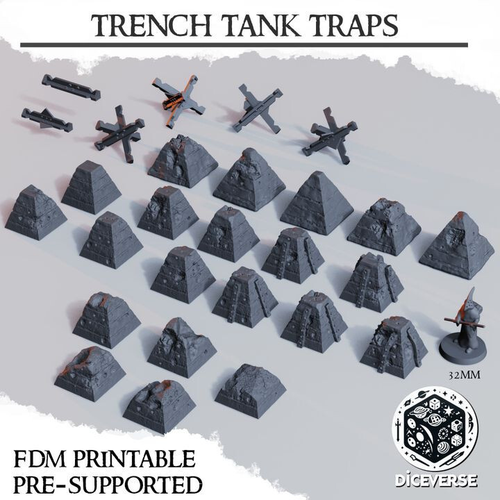 Tabletop Terrain - Wargaming Terrain - Tank Traps