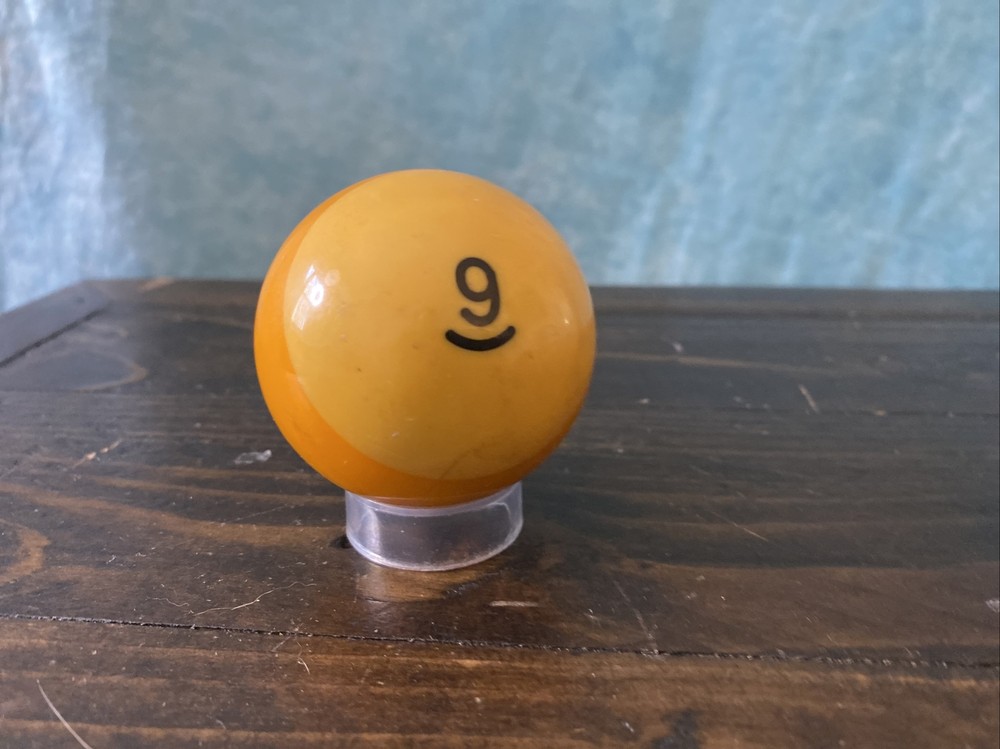 Vintage Number 9 Yellowed Pool Ball Replacement