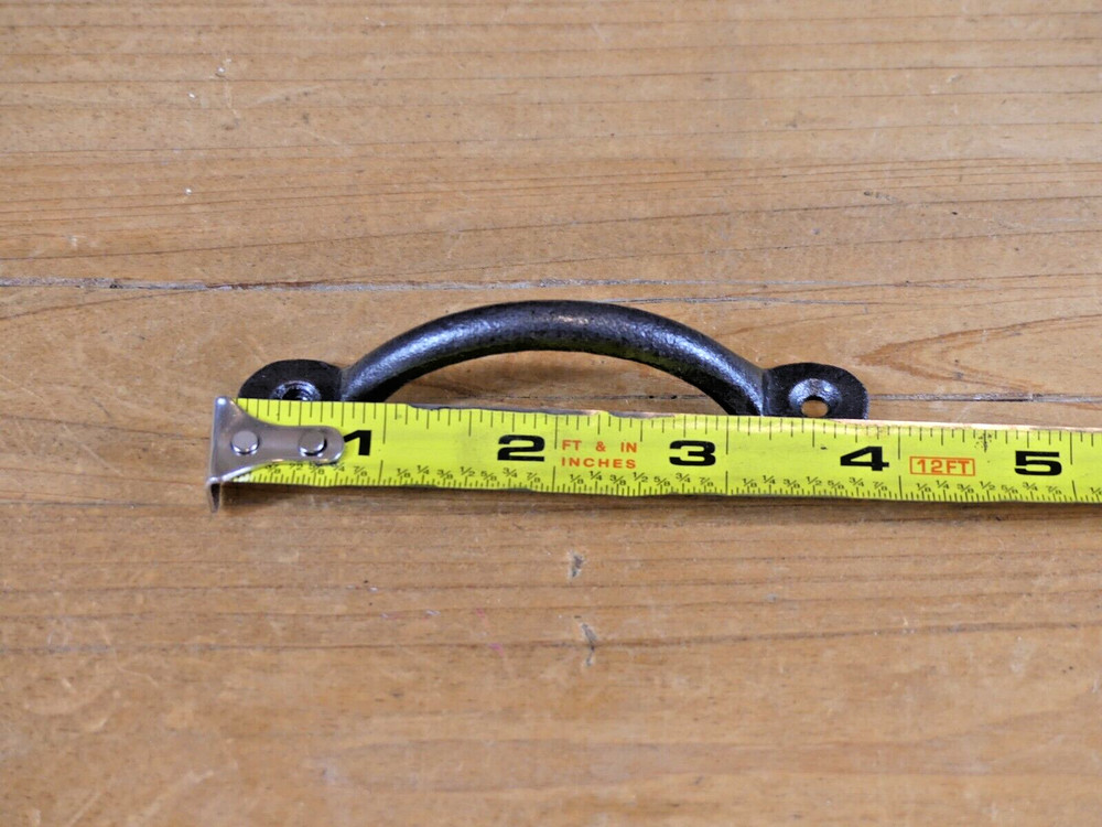 5 IRON DRAWER BIN PULLS 3 3/4" LONG CABINET HANDLES KITCHEN BATH WINDOW SMALL