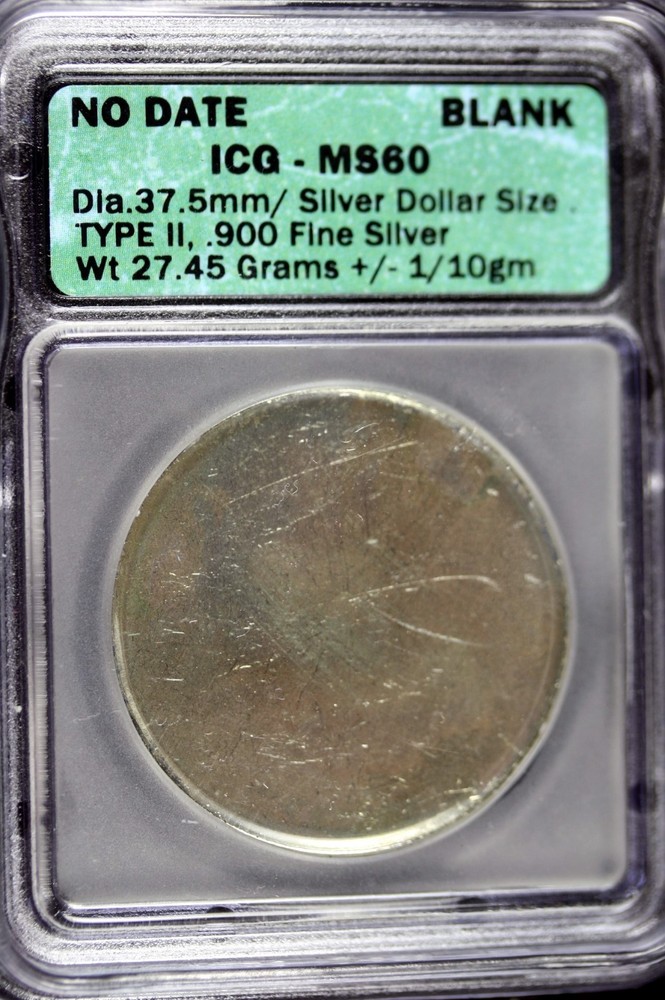 No Date Blank - ICG MS60 Silver Dollar Size,Type 2!!  #B12185