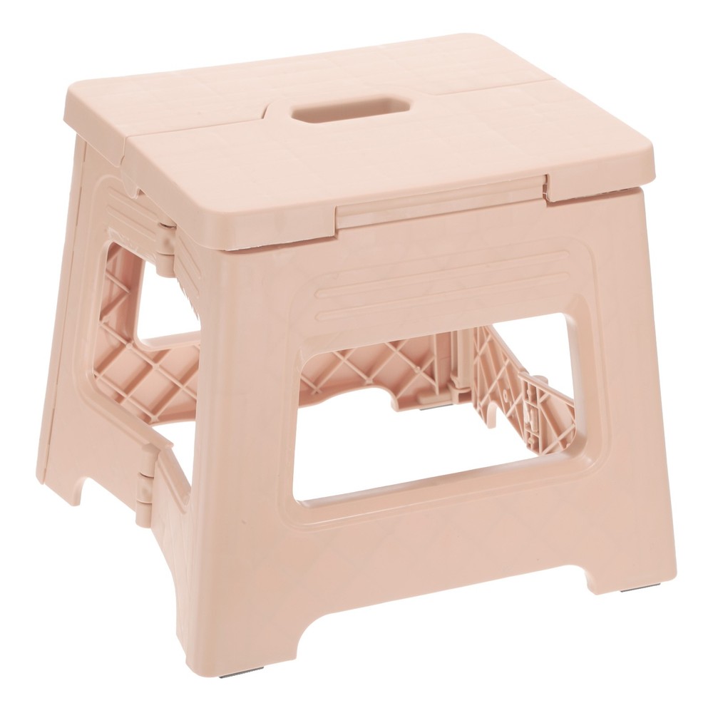 8" Folding Step Stool for Adults 88 lbs Capacity Pink