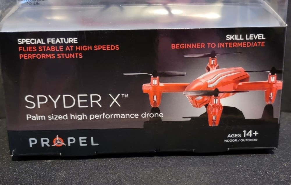 new Spyder X palm size high performance drone red