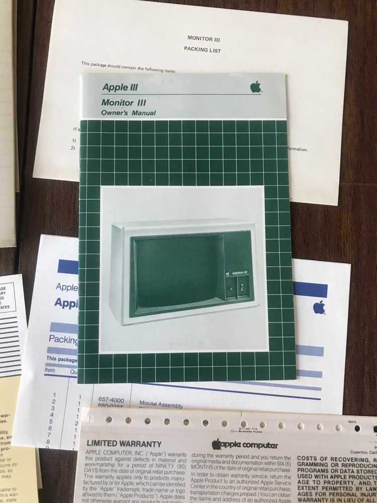 LOT Vintage Apple Computer - Forms, Manual, Reports 1980s