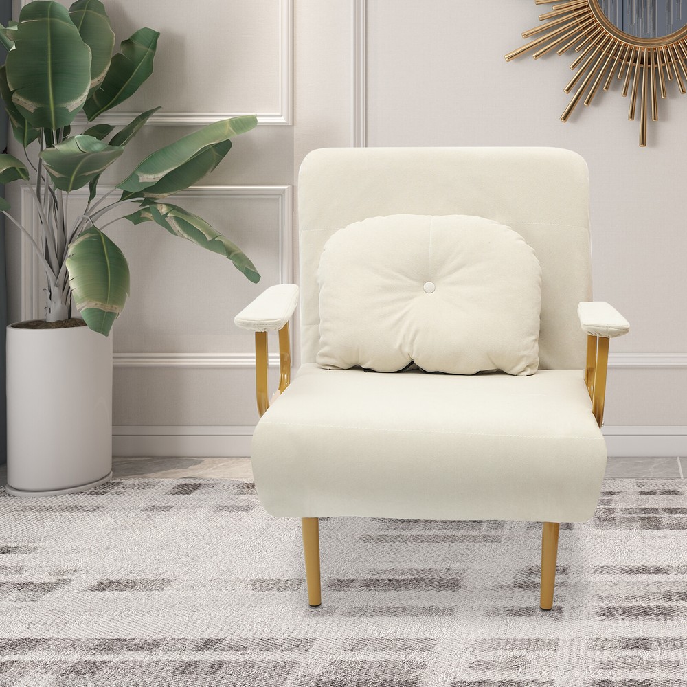 Convertible Sofa Bed Folding Sofa Bed with Pillow & 5-Gear Adjustable Backrest