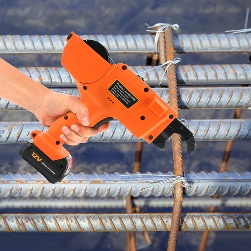 Orange Automatic Rebar Tying Machine Rebar Tier Tool single Battery 8-34mm