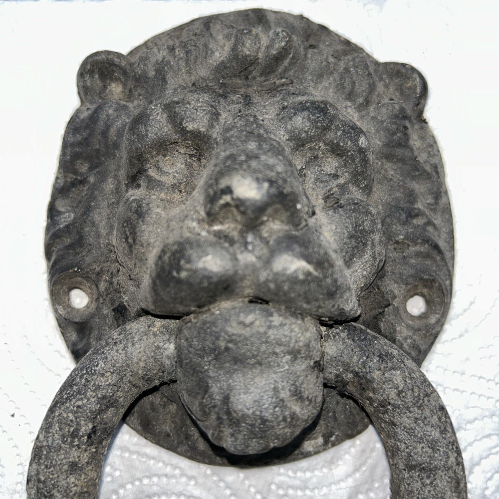 Antique Cast Iron Lions Head Door Knocker