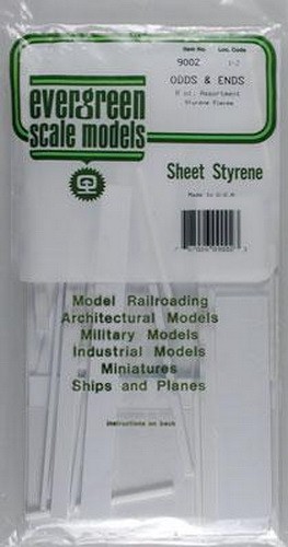 Evergreen Scale Models 9002 White Plastic Odds & Ends - 8 oz. Bag