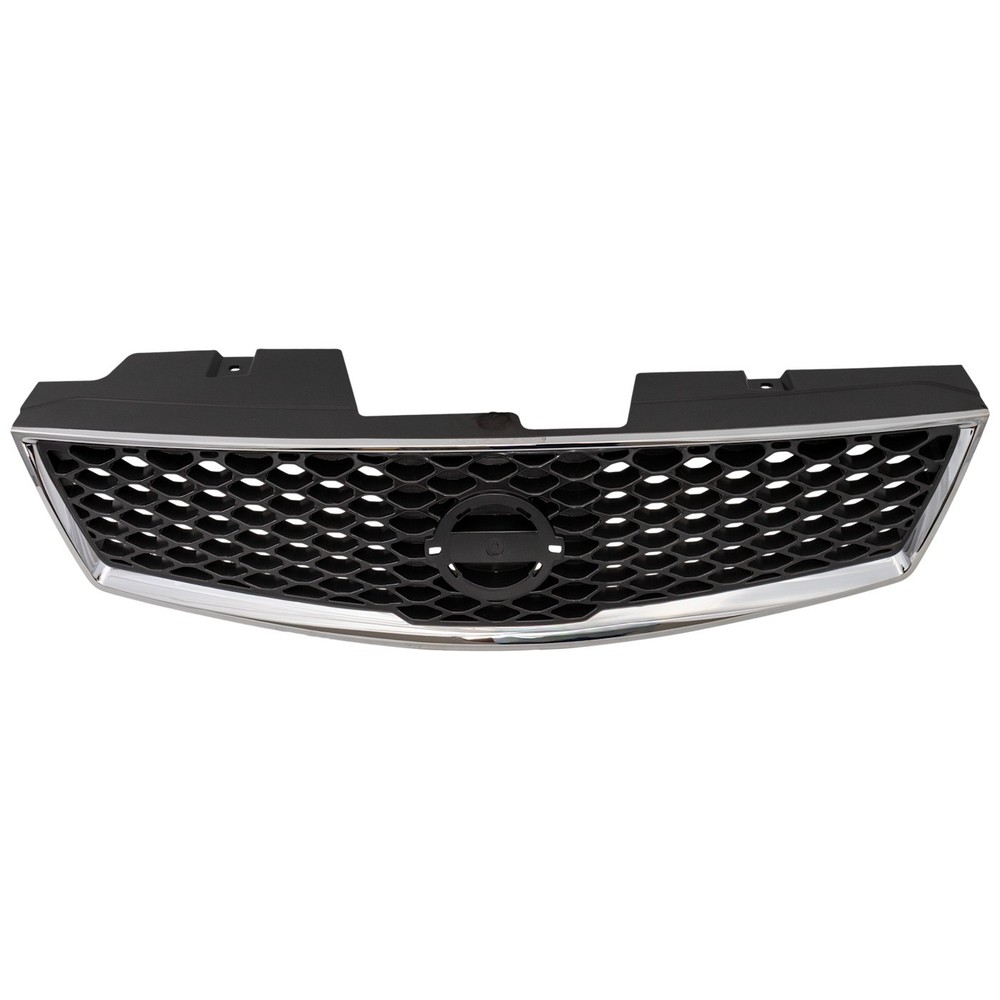 Grille For 2009-2012 Nissan Sentra Chrome Shell w/ Gray Insert Plastic
