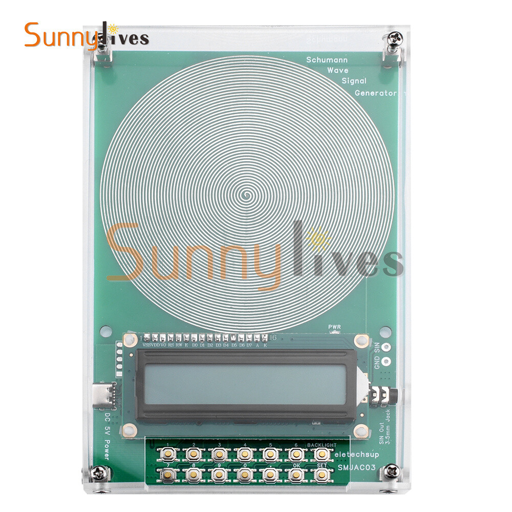 Schumann Wave Generator Pulse Sine Frequency +3.5MM Audio Output Connector +Case