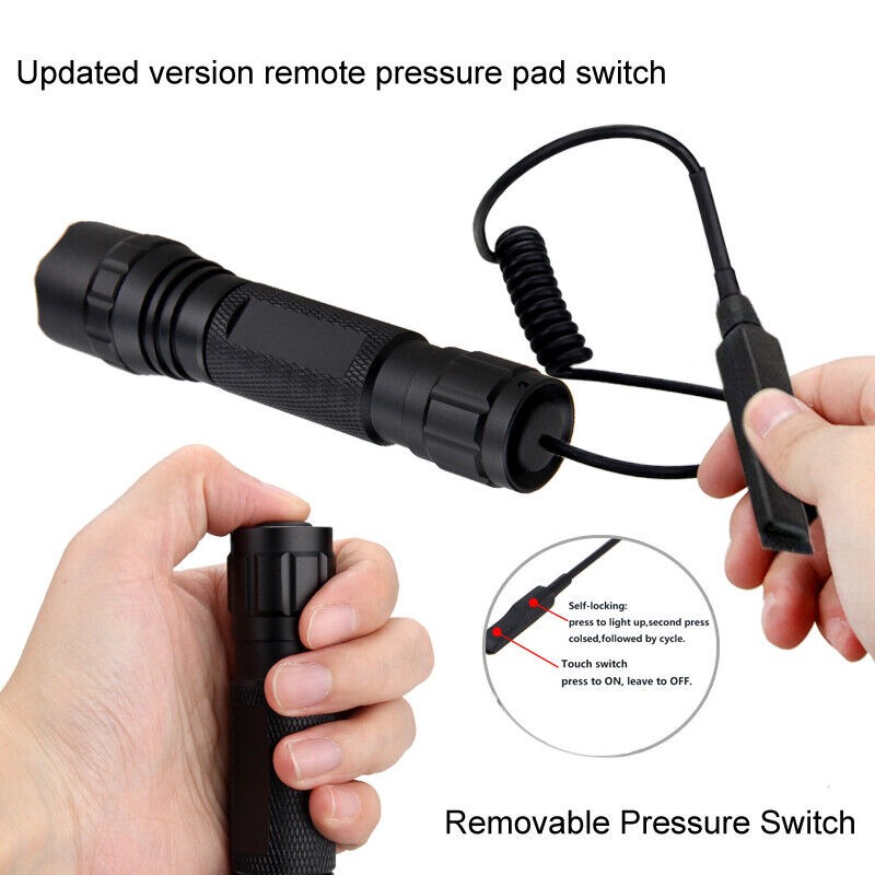 Predator LED Flashlight 1000LM Zoomable Rechargeable Torch Hunting Scope Mount