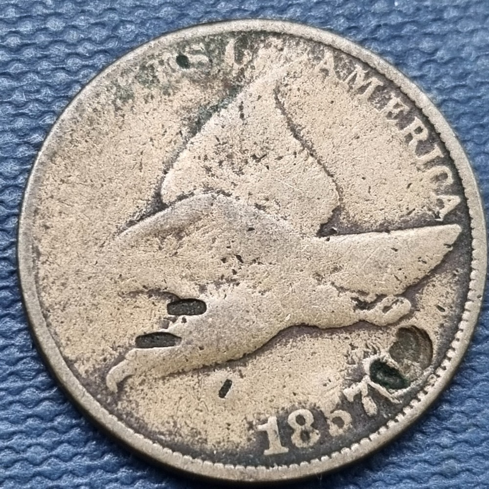 1857 Flying Eagle Cent 1c Circulated Details #101064