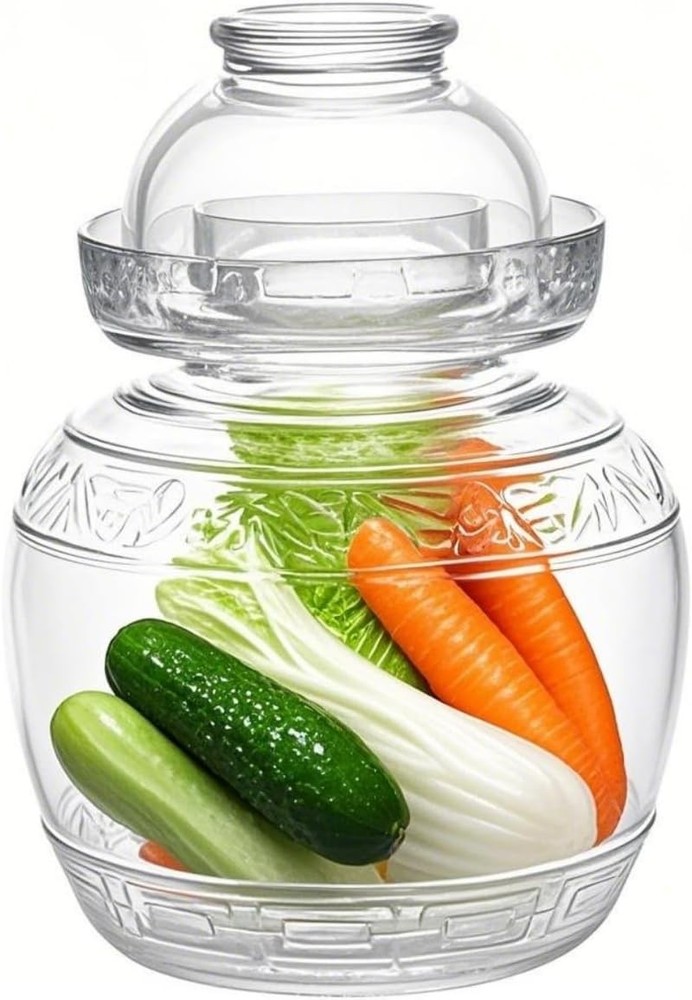 Glass Jar Fermentation Jar, Pickle with Water 2.5L Small, transparent