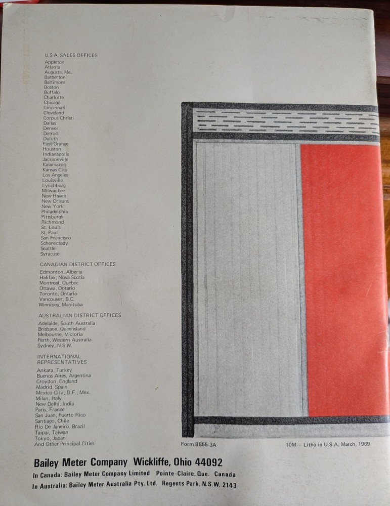 BAILEY 855 PROCESS CONTROL COMPUTER REFERENCE MANUAL & BULLETIN