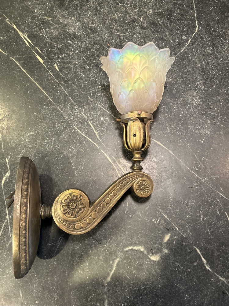 Fantastic Cast Brass Wall Light W Original NUART Shade