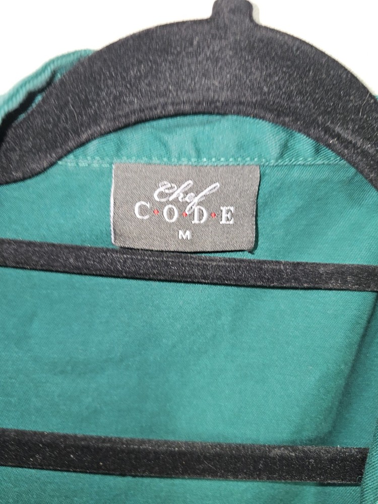Chef Code Short Sleeve Classic Chef Coat with Buttons, Chef Jacket Green Medium