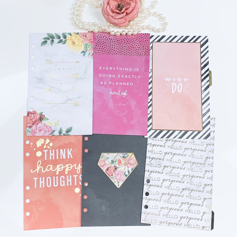 Personal Planner 6 Dashboards Inserts Flower set for journaling
