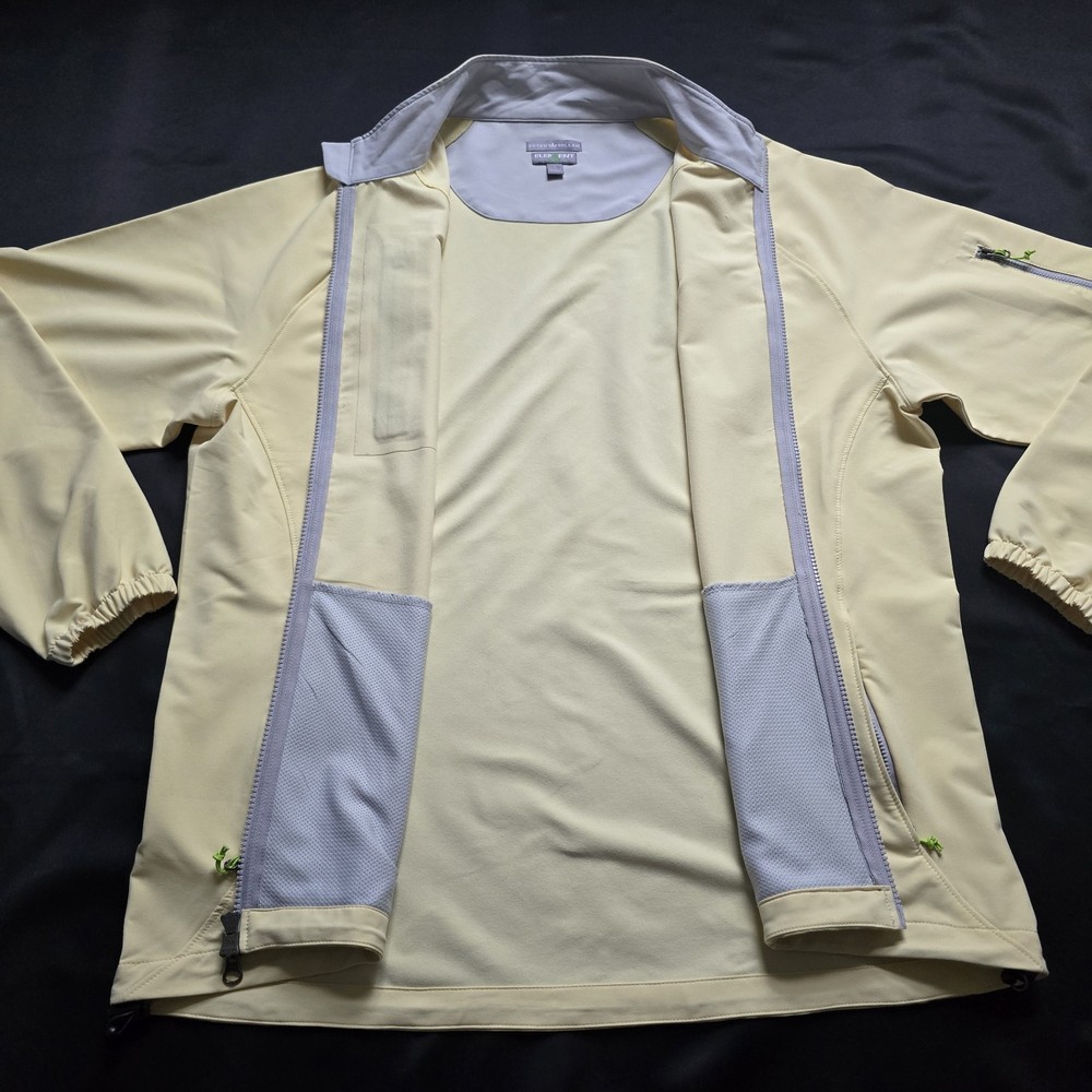 Peter Millar Jacket E4 Performance Windbreaker Full Zip Golf Light Yellow Men L