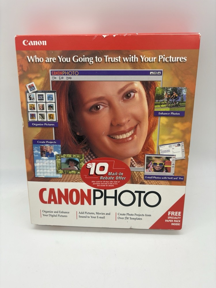 Vintage Canon Photo 1999 PC Software Program Specialty Paper Pack Inside - New
