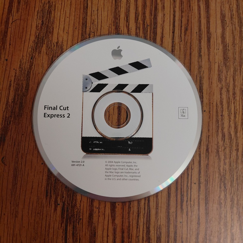 Apple Final Cut Express 2 Software Version 2.0 Disc only NO SERIAL NUMBER