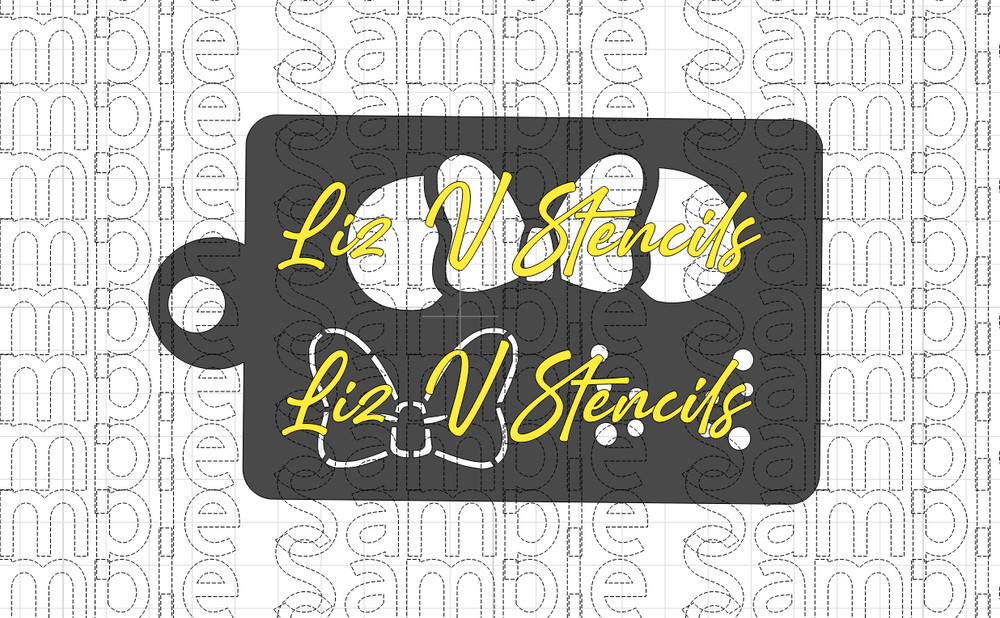 Mini Mouse Bow Combo Stencil