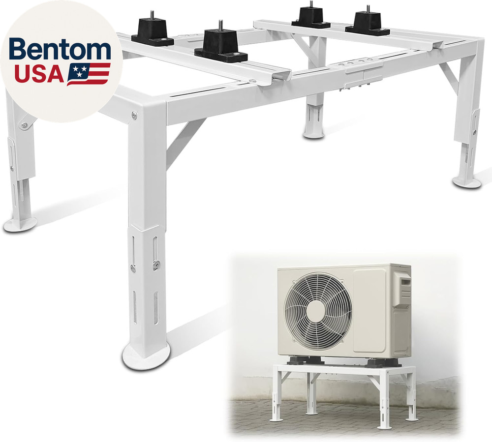 Mini Split Stand, Heavy Duty Adjustable Mini Split Ground Stand for 9000-36000 B