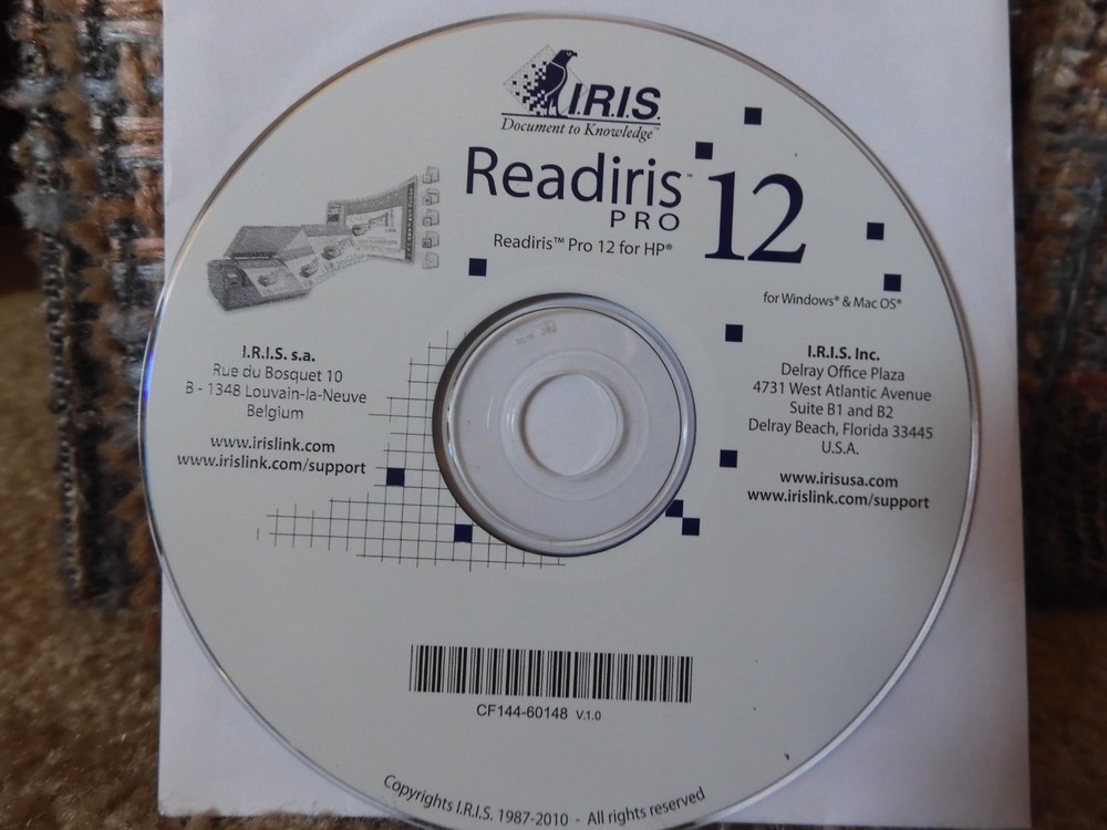 READIRIS PRO 12 FOR HP 2010 FOR WINDOWS AND MAC 0S
