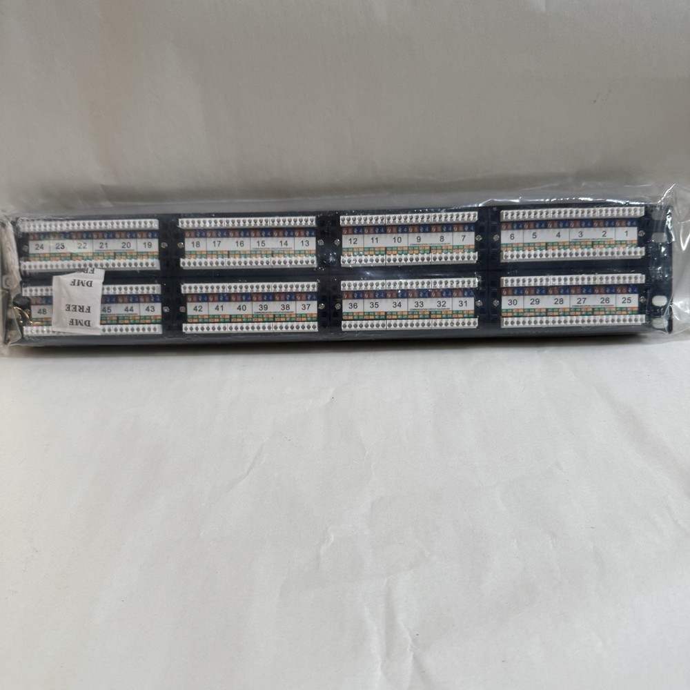 iwillink Rackmount or Wall Mount 19in Patch Panel Cat6 RJ45 Patch Panel 48 Port