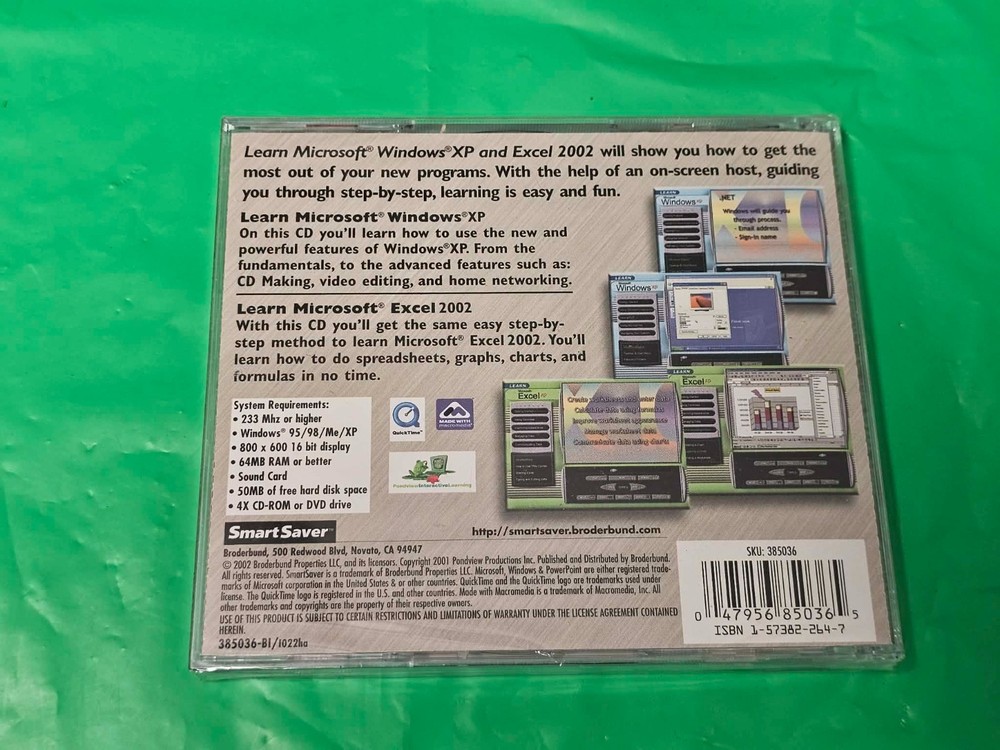 Learn Microsoft Windows XP And Microsoft Excel 2002 PC New Sealed